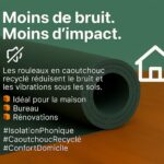 Gomme recyclée pour l’isolation acoustique : durabilité et performance sous le sol